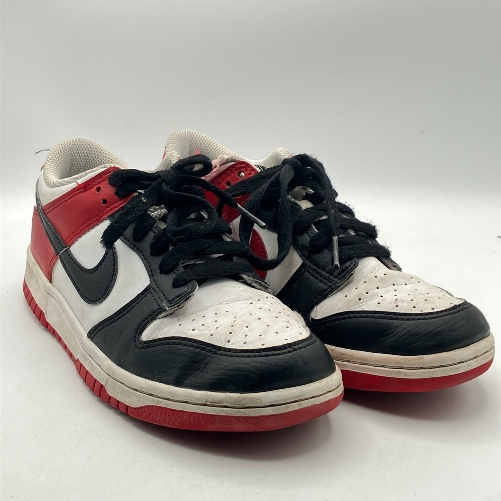Nike Dunk Low Youth Size 5Y Red White Black Sneakers Shoes HF9980-600